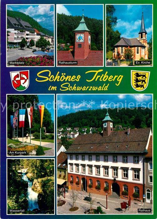 Triberg Schwarzwald Marktplatz Rathaus Turm Kirche Kurpark