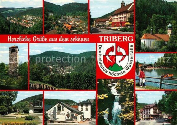 Triberg Schwarzwald Panorama Ortsmotive Kurort Kirche Wappe