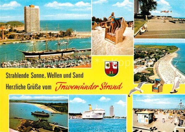 Travemuende Ostseebad Strand Promenade Fähre Hafen Segelschif