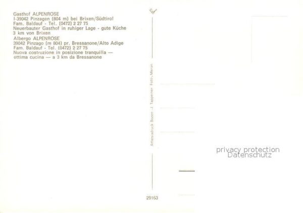 Pinzagen Brixen Gasthof Alpenrose Restaurant Nachtaufna – Bild 2