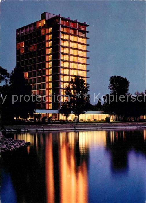 Siofok Europa Szallo Hotel Nachtaufnahme
