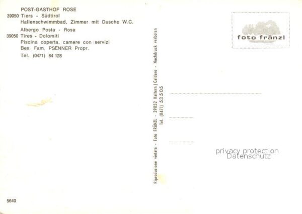 Tiers Tires Postgasthof Rose Hallenbad Wegekreuz Ki – Bild 2