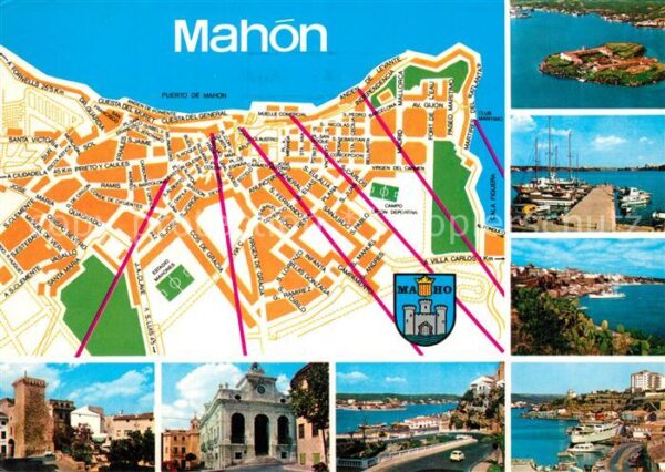 Mahon Hafen Fliegeraufnahme Lageplan
