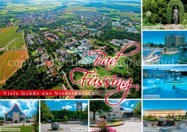Bad Fuessing Fliegeraufnahme Kurpark Johannisbad Eur