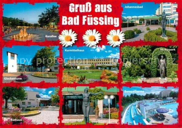 Bad Fuessing Kurallee Johannesbad Kurpark Glockentur