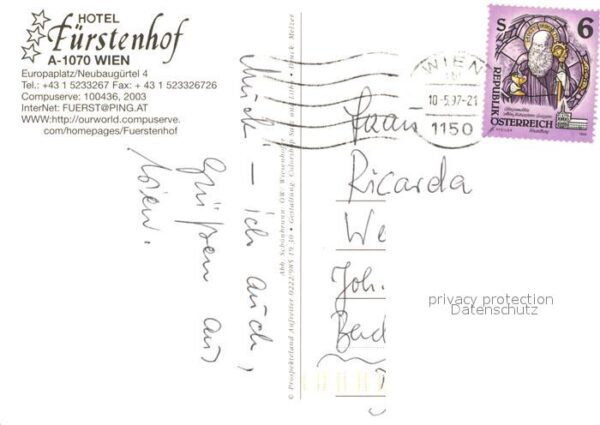 Wien Hotel Fürstenhof – Bild 2