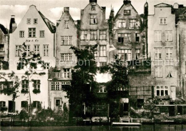 Danzig Westpreussen Hinterhäuser an der Mottlau
