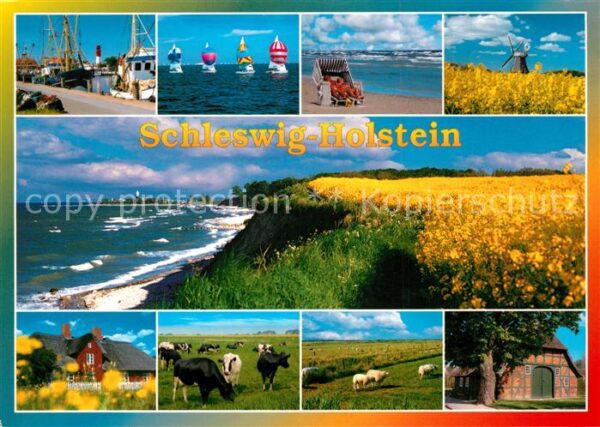 Schleswig Holstein Hafen Strand Reetdachhäuser Windmühle K