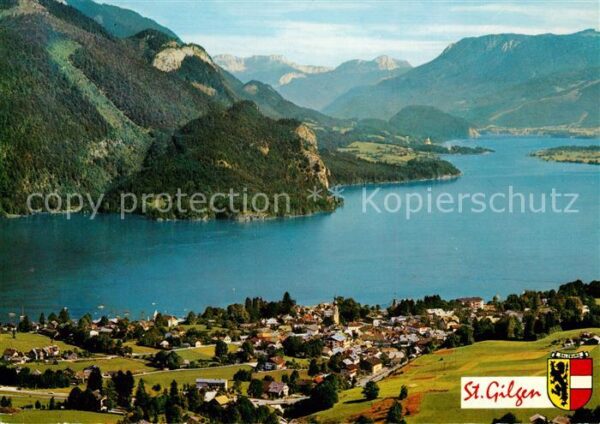 St Gilgen Salzkammergut Fliegeraufnahme Wolfgangsee