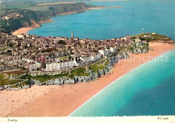 Tenby Fliegeraufnahme mit Strand