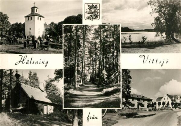 Vittsjoe Kirche See Blockhaus Waldweg