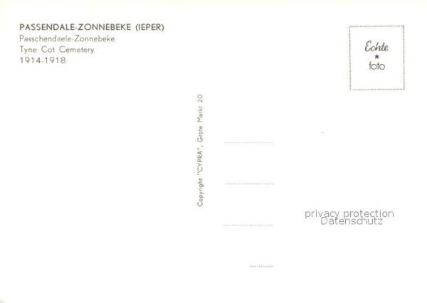 Zonnebeke Tyne Cot Cemetery 1914 - 1918 – Bild 2
