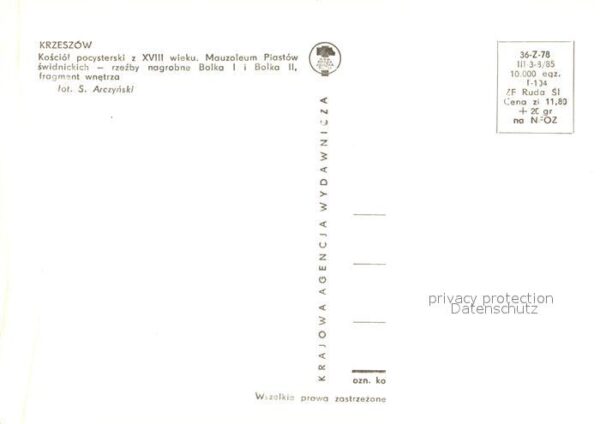 Krzeszow Kosciol pocyserski z XVIII wieku Mauzol – Bild 2