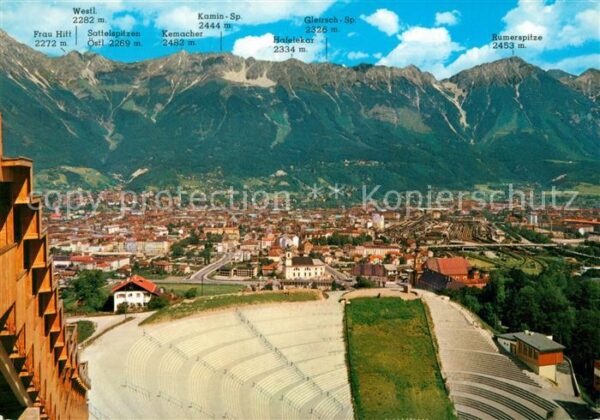 Innsbruck Blick von der Olympia Sprungschanze auf