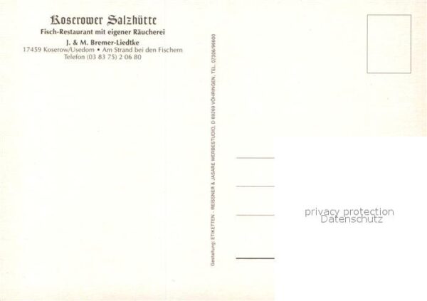 Koserow Ostseebad Usedom Salzhütten Fisch Restaurant Chronik – Bild 2