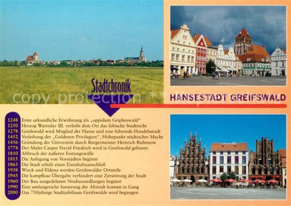 Greifswald Stadtansicht Markt Backsteinhäuser Mark
