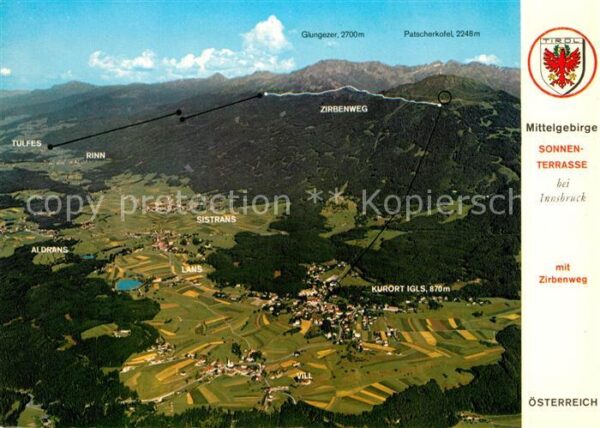 Innsbruck Fliegeraufnahme Erholungsgebiet Mittelg