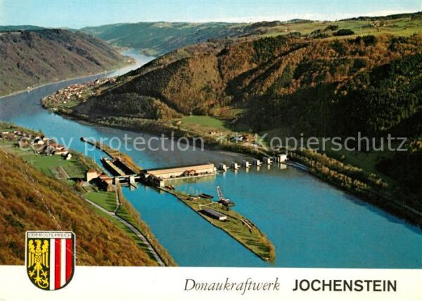 Engelhartszell Donau Oberoesterreich Fliegeraufnahme Donaukraftwerk Jochenst