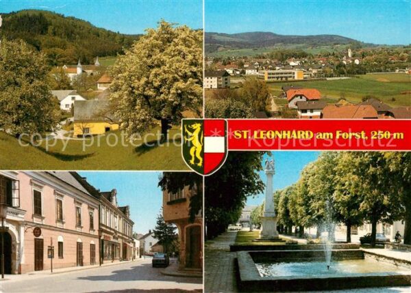 St Leonhard Forst Niederoesterreich Weichselbach Panorama Brunnen Park Denk