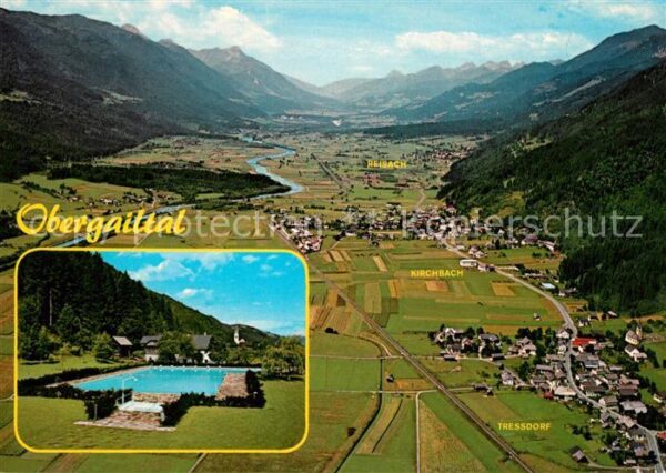 Kirchbach Kaernten Fliegeraufnahme Obergailtal