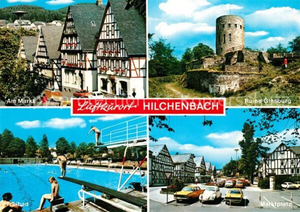 Hilchenbach Markt Ruine Ginsburg Schwimmbad Marktpl