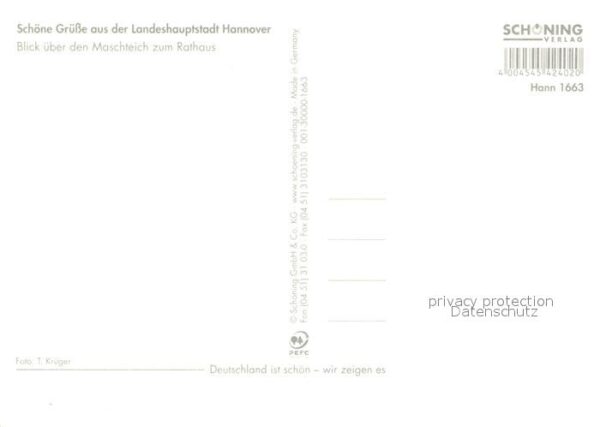 Hannover Maschteich Rathaus – Bild 2