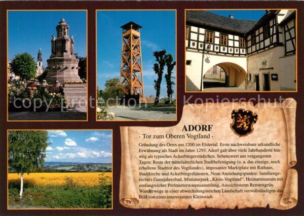 Adorf Vogtland Markt Kriegerehrenmal Aussichtsturm Rem