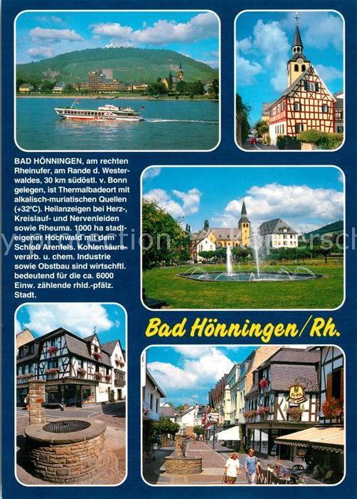 Bad Hoenningen Fährschiff Rathaus Wasserfontäne Brunne