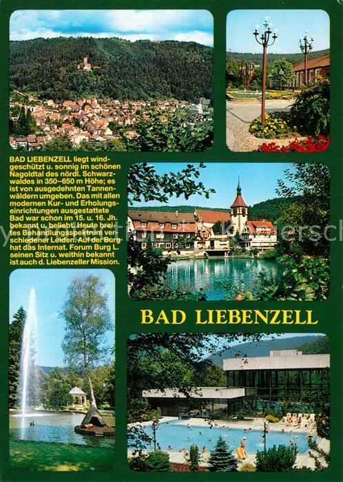 Bad Liebenzell Panorama Schwimmbad Wasserfontäne Chron