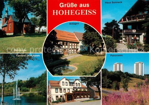 Hohegeiss Harz Holzkirche Haus Sonneck Fontäne Kurpark