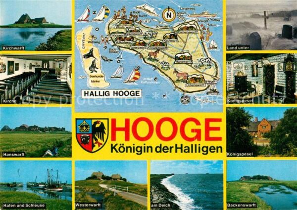 Hooge Hallig Kirchwarft Kirche Hafen Schleuse Wester