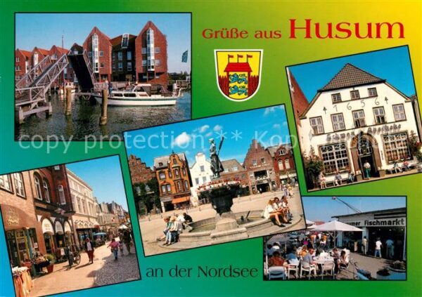 Husum Butjadingen Hebebrücke Brunnen Gasthaus Stadtansich