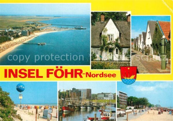 Insel Foehr Fliegeraufnahme Strand Hafen