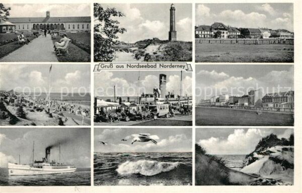 Norderney Nordseebad Dampfer Dünen Hafen Strand Kurpark Sana
