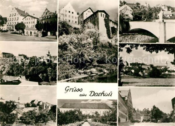 Dachau Stadtplatz Schloss Amperbrücke Stadtans