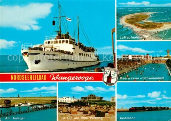 Wangerooge Nordseebad Fährschiff Fliegeraufnahme Meerwasser S