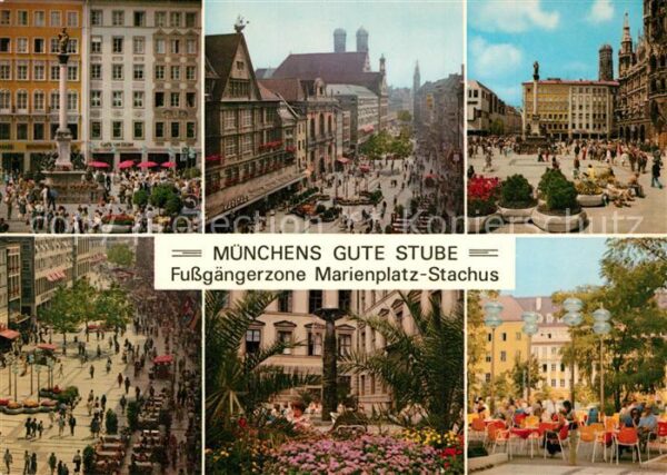 Muenchen Fußgängerzone Marienplatz Stachus
