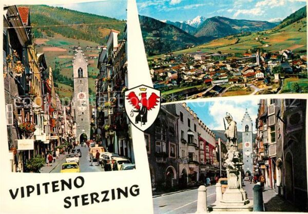 Sterzing Suedtirol Fliegeraufnahme Ortspartie mit Stadttor