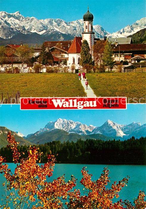 Wallgau Barmsee gegen Karwendel- und Wetterstei