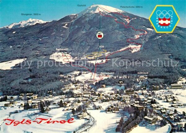 Igls Tirol Fliegeraufnahme mit Patscherkofel