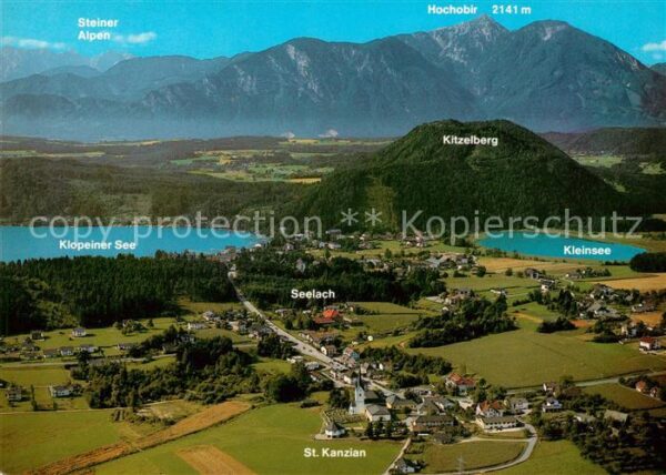 St Kanzian Klopeiner See Fliegeraufnahme am Klopeiner See