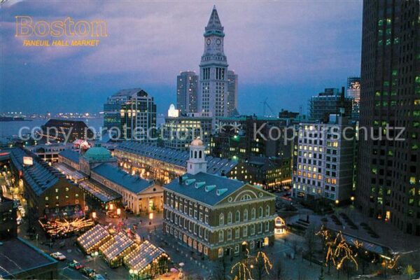 Boston Massachusetts Dusk at Faneuil Hall Marketplace