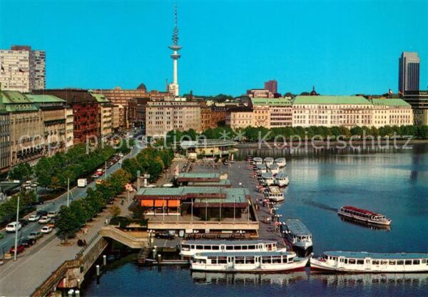 Hamburg Jungfernstieg mit Verkerspavillon Hapag
