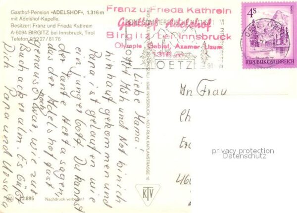 Birgitz Tirol Gasthof Pension Adelshof Kapelle – Bild 2