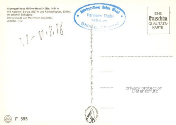 Zillertal Tirol Alpengasthaus Grüne Wandhütte – Bild 2