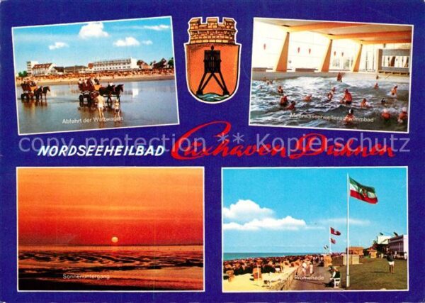 Cuxhaven Duhnen Nordseebad Abfahrt Wattwagen Meerwasser Wellenschw