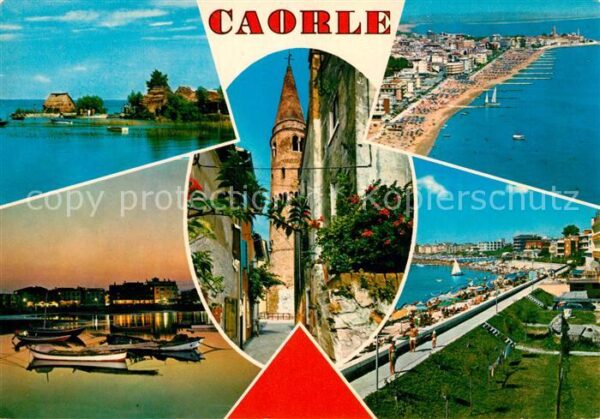 Caorle Venezia Fliegeraufnahme Hafen Strand Stadtansic