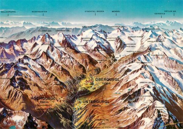 Obergurgl Soelden Tirol Panoramakarte