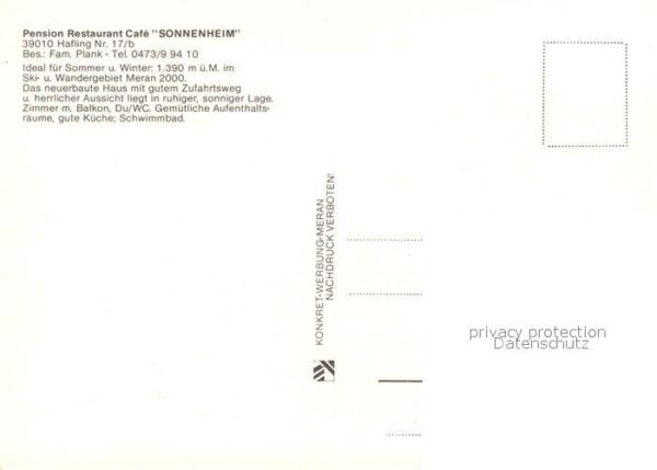 Hafling Pension Restaurant Cafe Sonnenheim – Bild 2