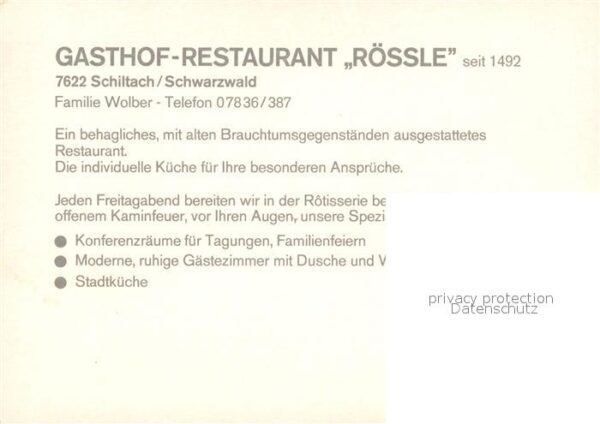 Schiltach Gasthof Restaurant Rössle Kamin Grill K – Bild 2